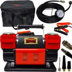 KOMPRESOR DWUTŁOKOWY 12V DRAGON 300L/min wąż 7m