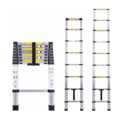 DRABINA TELESKOPOWA 2,6m 9 SZCZEBLI ROZSUWANA 15kg DOMOWA GARAŻ OGRÓD