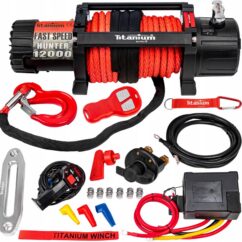 WYCIĄGARKA WCIĄGARKA 12000lbs HUNTER DO LAWETY 12V LINA SYNTETYCZNA SZYBKA