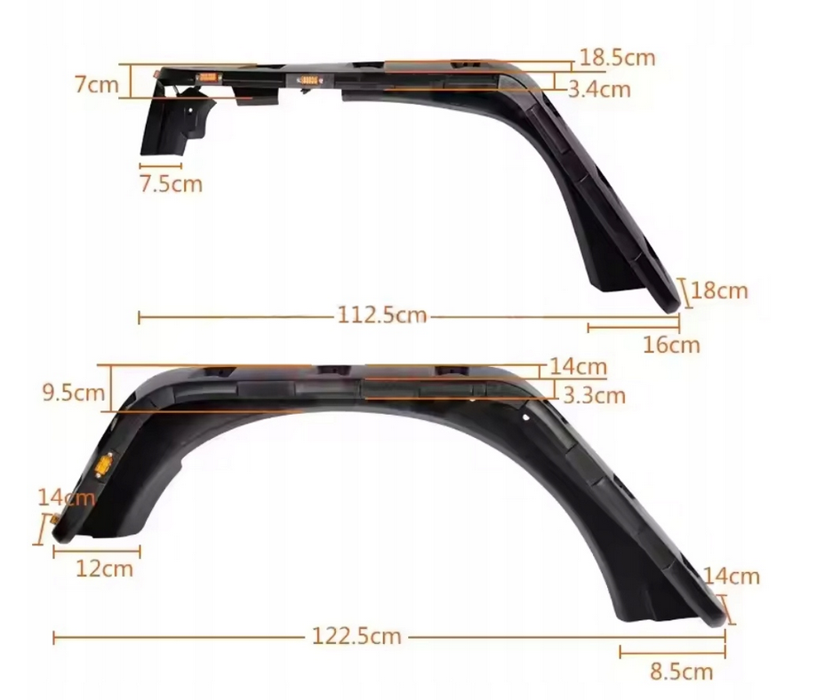 Nadkola JEEP WRANGLER JK (2007-17) POSZERZENIA NADKOLI PRZÓD 18,5cm / TYŁ 14,5cm - obrazek 3